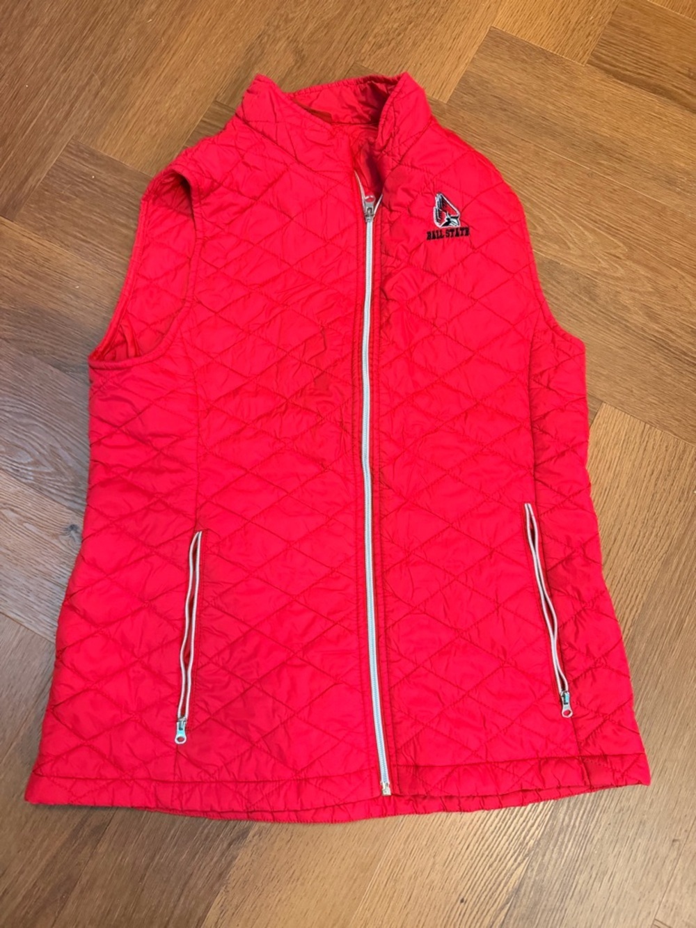 Colosseum Ball State Cardinals Quilted Puffer Vest Red Full Zip Women’s Large